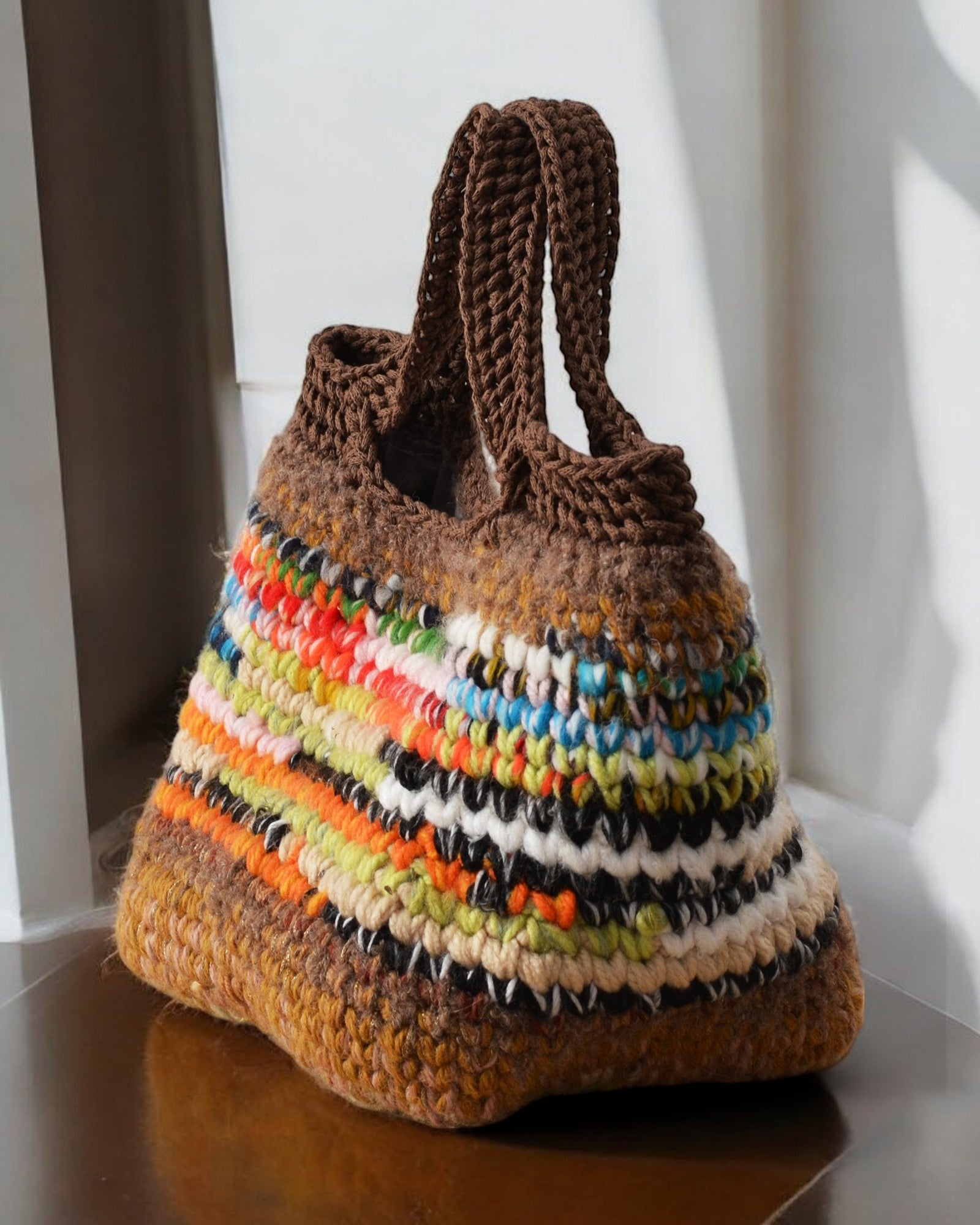 Imagen del bolso de lana merino de colores