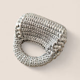 Bolso Bombón Plata FW25/26 The Labbo – bolso artesanal sostenible plateado en lycra y nylon.