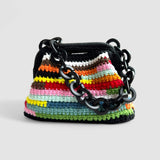 Bolso Clutch de algodón rayado