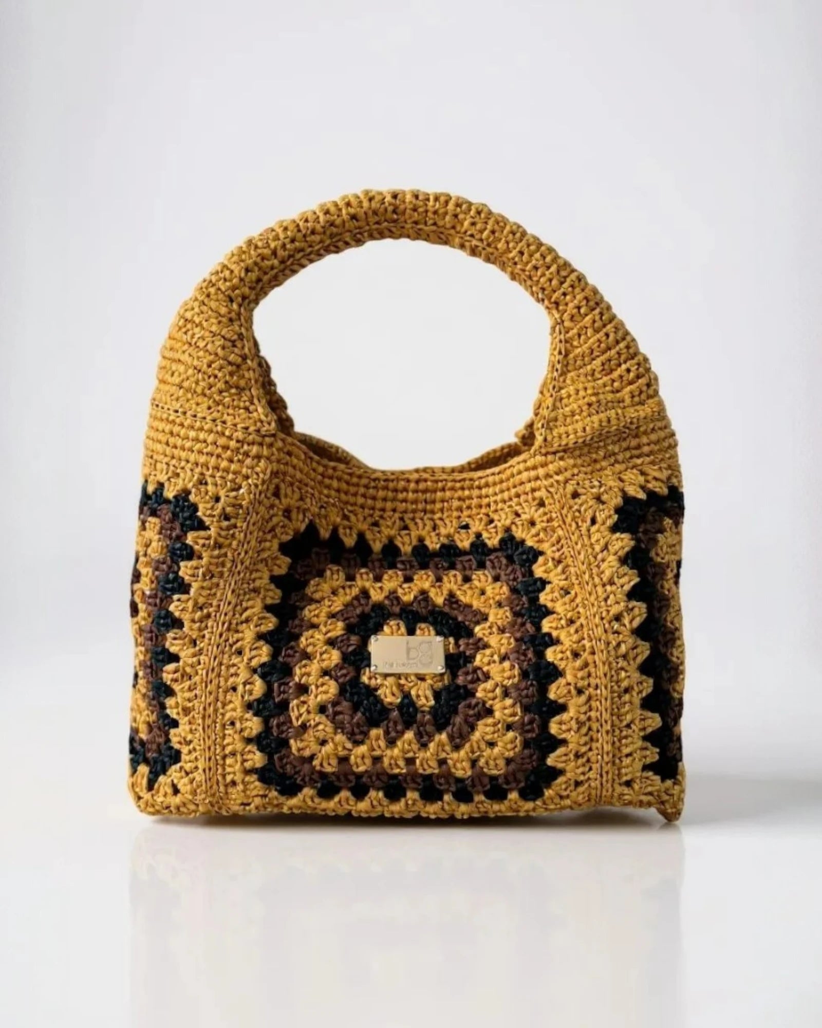 Bolso Granny Mostaza en Rafia - Main Image