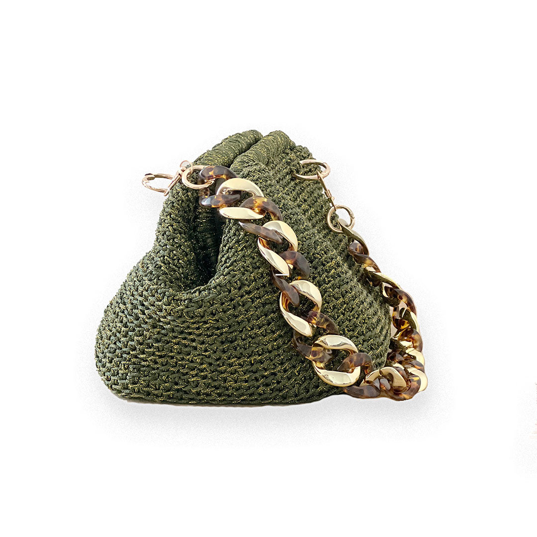 Bolso boho hecho a cochet con hilo de lurex