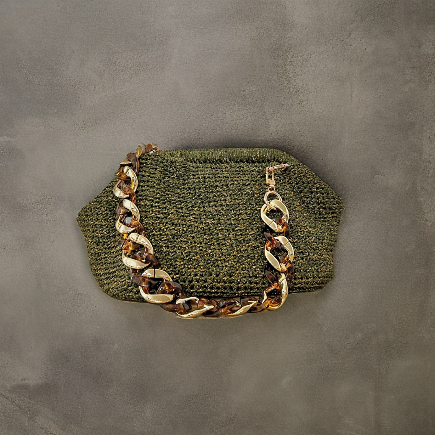 Bolso Boho Verde Bosque Lurex