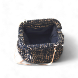 Waldgrüne Lurex-Boho-Tasche