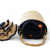 Frente bolso Cubo crema y Negro