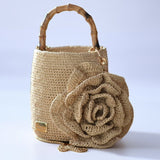 The Seau Cube in Cream Raffia