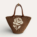 capazo lola chocolate rafia artesanal the labbo