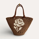 capazo lola chocolate rafia artesanal the labbo