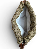 Interior del bolso Copenhagen Dorado con forro textil artesanal