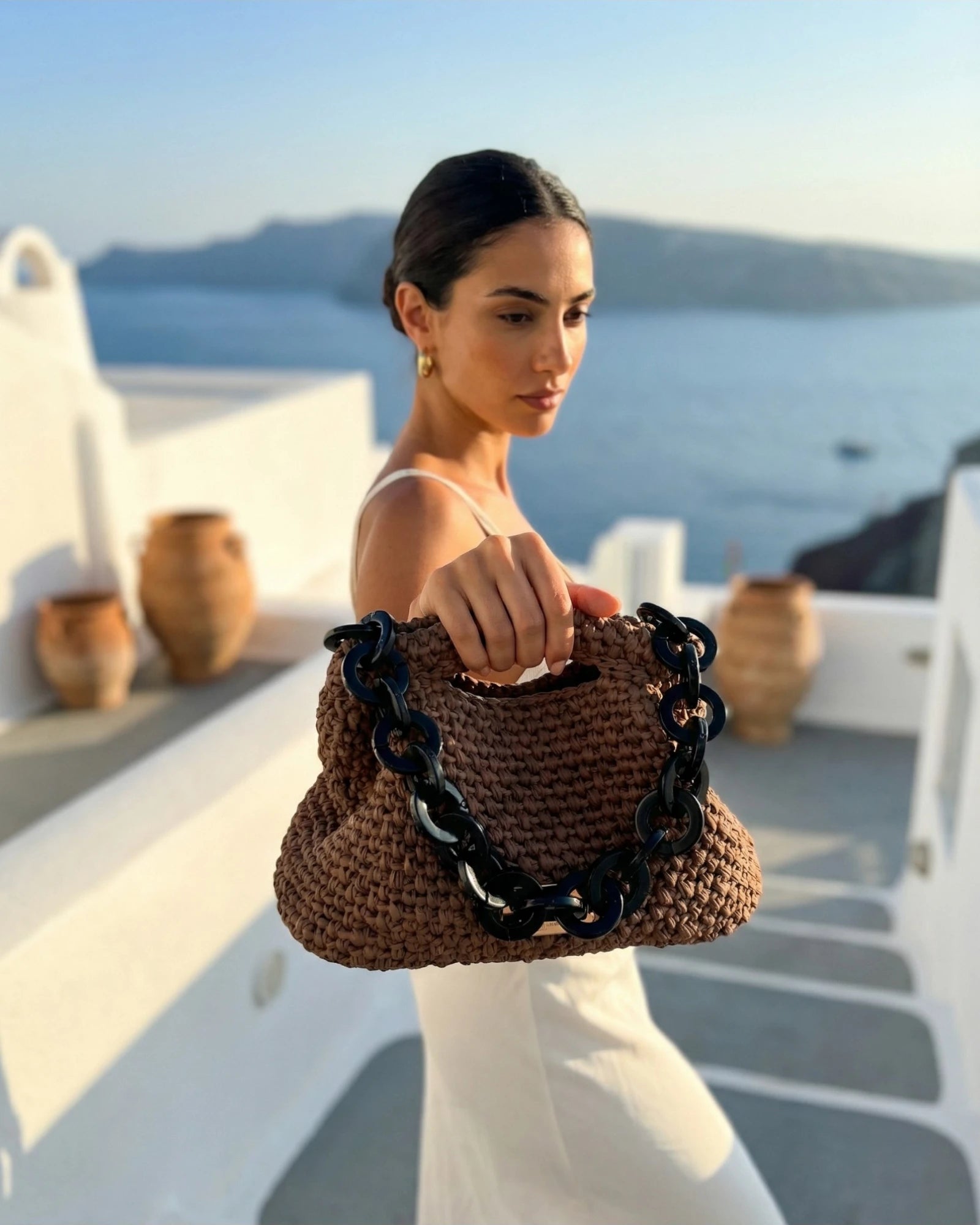 bolso artesanal marrón verano The Labbo