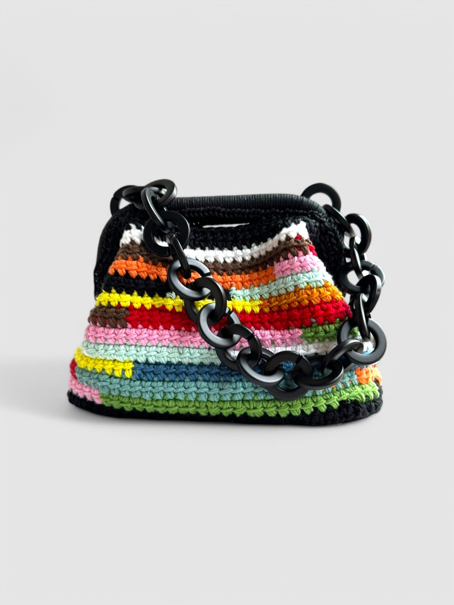 Bolso Clutch de algodón rayado