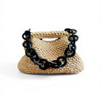 Clutch de Rafia natural tejido a mano con rafia de viscosa