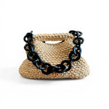 Clutch de Rafia natural tejido a mano con rafia de viscosa