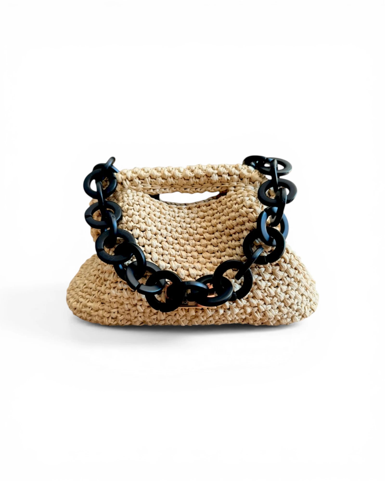 Clutch de Rafia natural tejido a mano con rafia de viscosa