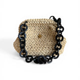 Clutch de rafia con boca cerrada