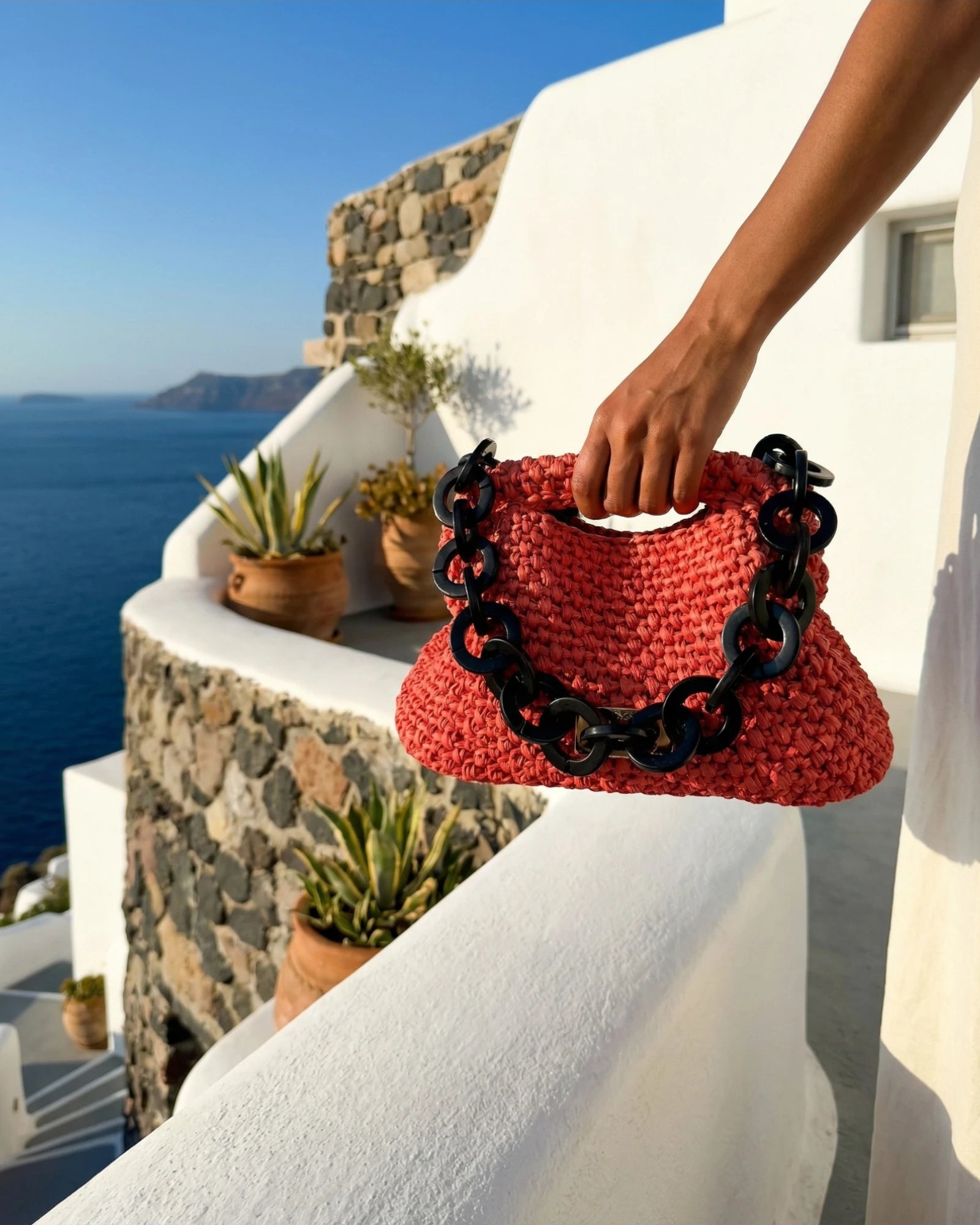 bolso de mano rojo artesanal verano The Labbo