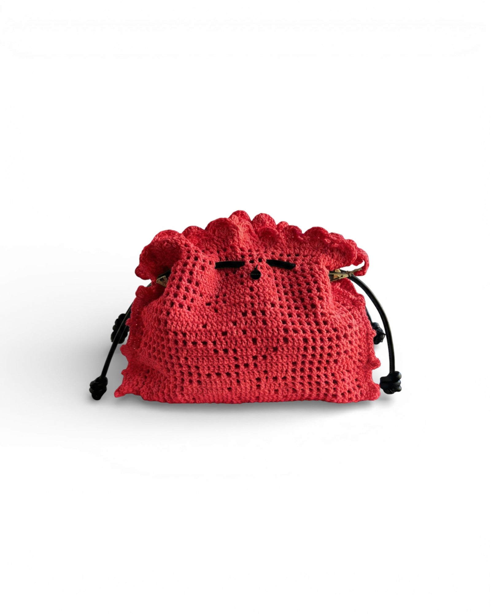 Bolso crochet artesanal Copenhague Lace en rojo intenso, hecho a mano