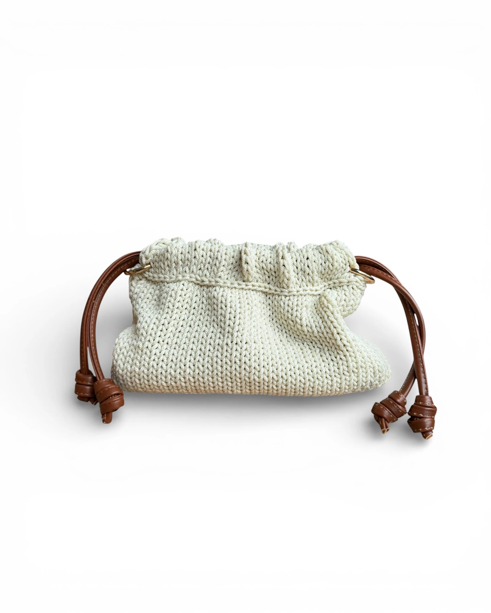 Detalle del tejido artesanal del bolso Copenhagen Blanco Sugar