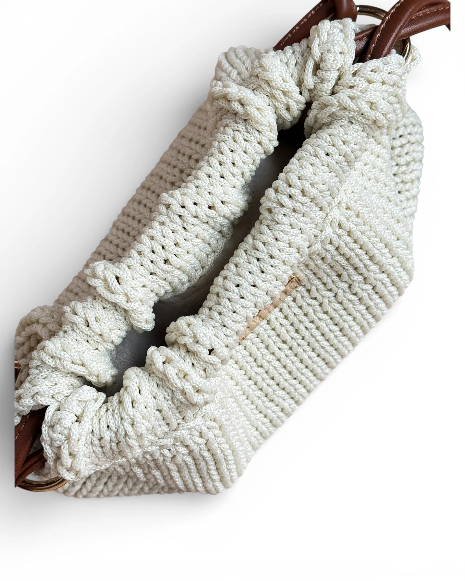 Interior forrado del bolso Copenhagen Blanco Sugar hecho a mano