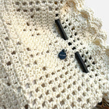 Detalle de textura crochet en bolso Copenhague Lace crudo hecho a mano