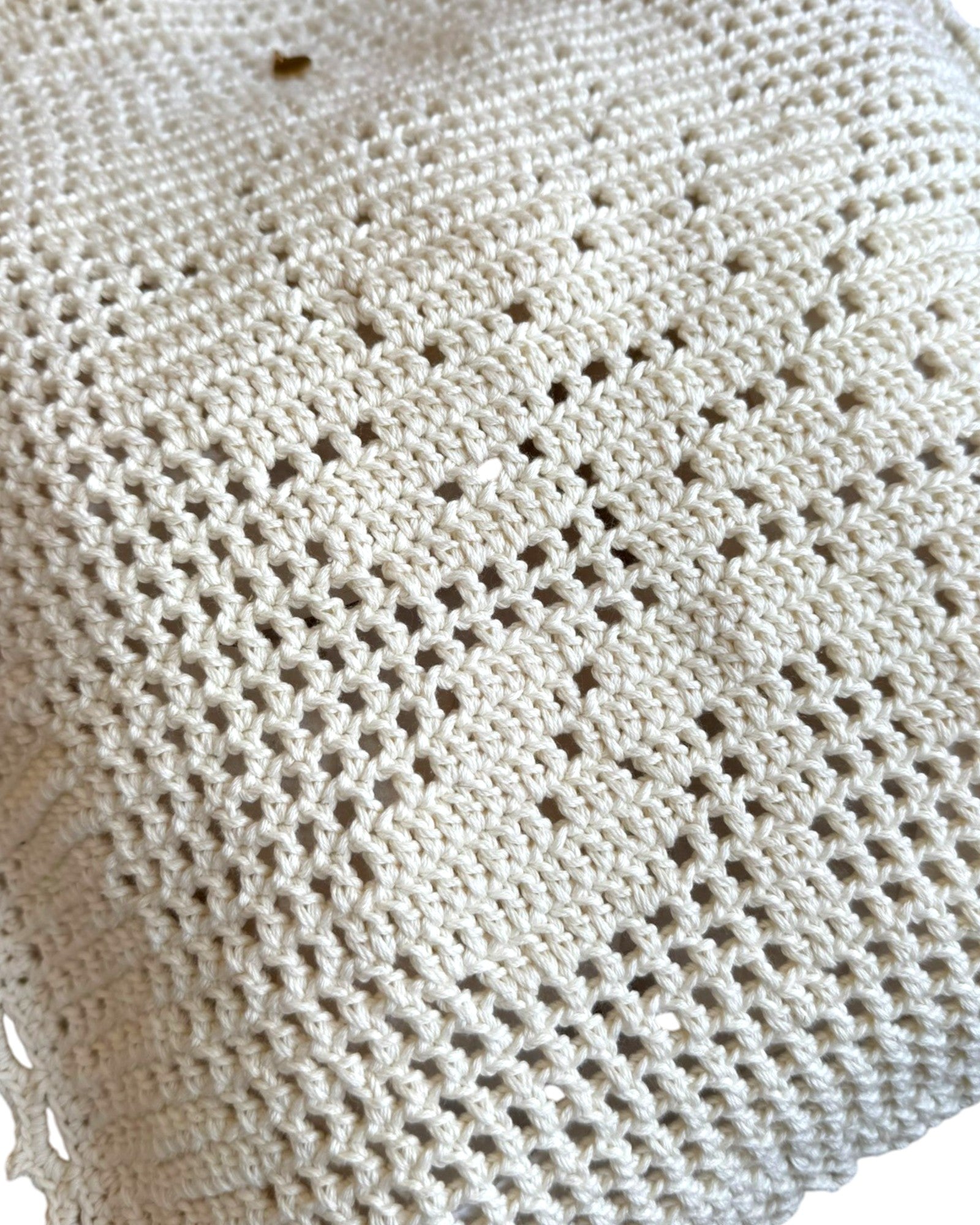 Detalle del tejido crochet crudo en hilo algodón Detox to Zero