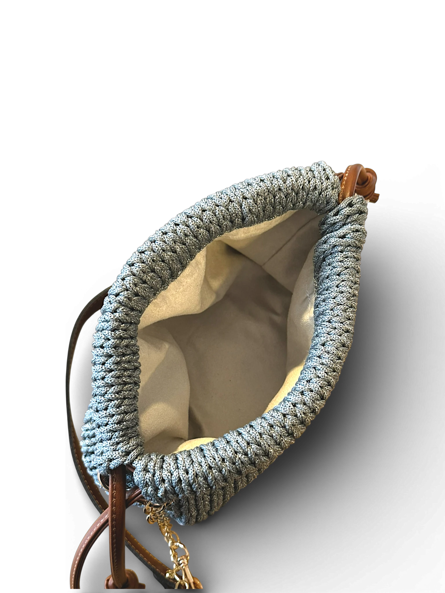 Interior forrado del bolso Copenhagen Plata hecho a mano por The Labbo