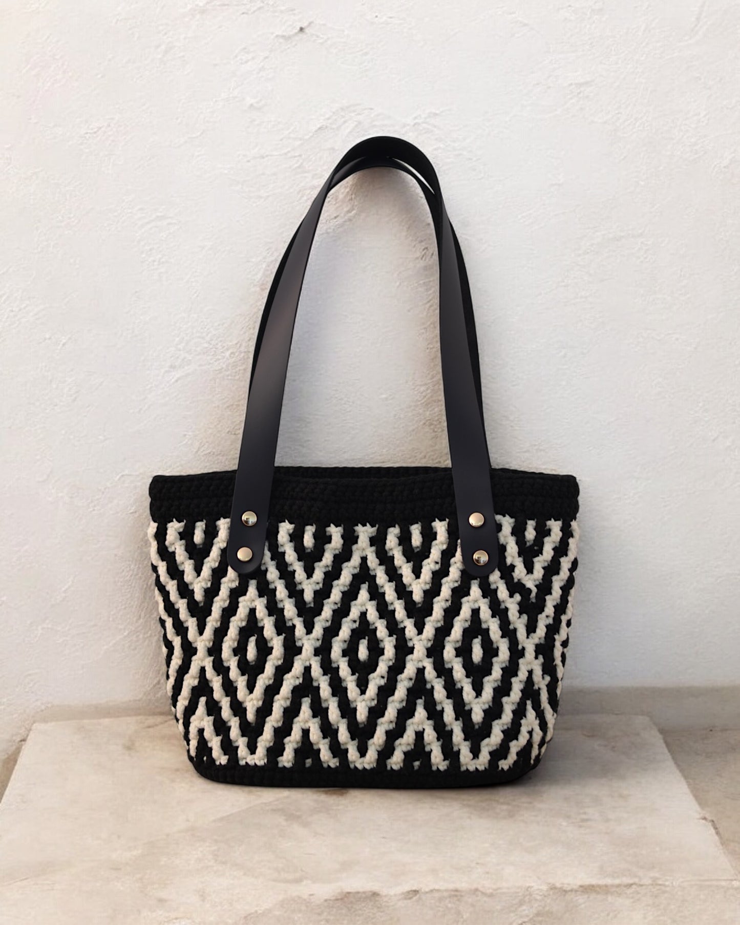 The Tote Bag Mosaico Negro y Blanco