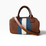 Vista trasera del bolso Bowling Urbana marrón con bandolera de ecocuero