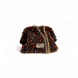 Clutch negro confetti con cadena extraíble, bolso de mano The Labbo